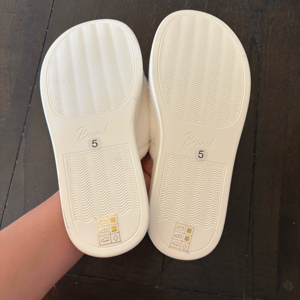 Brunch "Conca del Sogno" White Terry Cloth Slippers Slides Sandals Size 5 - Picture 8 of 10